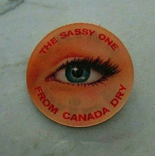 Vintage Drink Wink Canada Dry Soda Pop Lenticular Flicker Pin Back Button