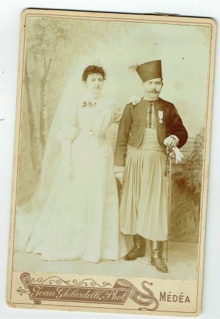 Victorian Cabinet Photo Military Soldier Medal Bride Medea Algeria Photographer