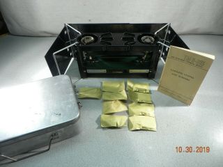 Coleman 523 Stove Us Military,  Booklet Tm8 - 615,  Case,  Wind Screen,  Spare Parts