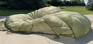 Us Army Mc1 - 1c Military Personnel Parachute 35 Ft Canopy With Cut Lines