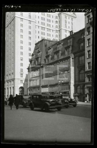 1928 5th Ave 58th St Manhattan Nyc York City Old Photo Negative 666b
