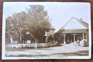 Vintage Antique Potters Mills Pa Postmarked 1911 Postcard Rppc F.  A.  Carson Store
