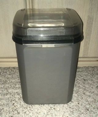 Tupperware Modular Mate Square Container Silver W/black Hinged Lid 4 23 Cup
