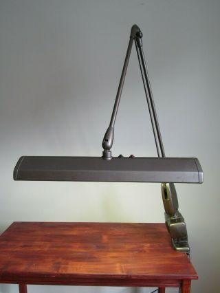 CLAMP LAMP vintage Dazor industrial ARTICULATING Fluorescent work TABLE 3