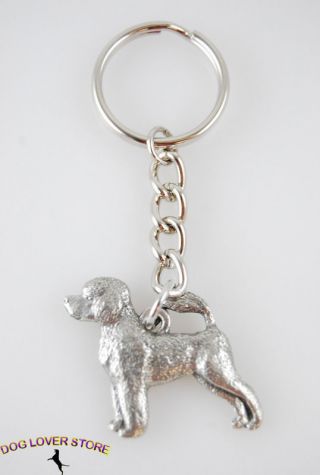 Portuguese Water Dog Keychain Pewter