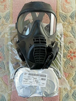British Army Gsr Gas Mask,  Size 3/3,  Foil Wrapped Filters & Haversack