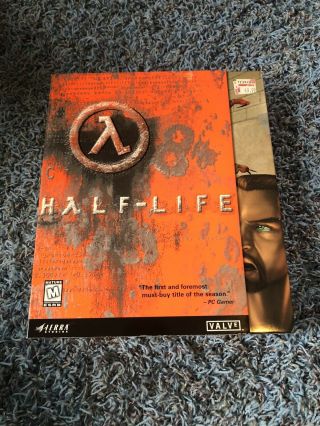 Vintage 1998 Half - Life Sierra Studios Big Box Video Game Complete Cib
