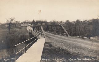 Rp: Spring Grove,  Illinois,  1900 - 10s ; Bridge Over Nippersink Creek