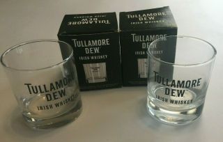 Set Of 4 Tullamore Dew Irish Whiskey Rocks Glass Tumblers Low Ball Nib
