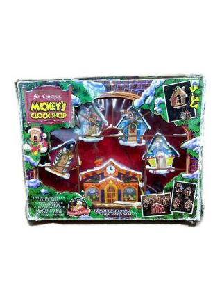 Mr Christmas Mickeys Clock Shop Disney 1993 Complete Animated Light Music
