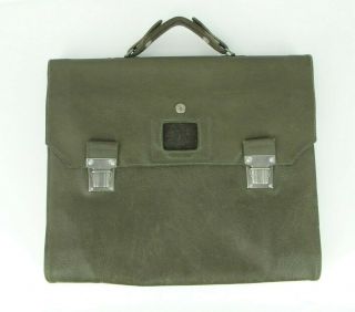 Vintage 1967 Swiss Army Military Homa Clasps Leather/canvas Map Document Bag