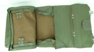 Vintage 1967 Swiss Army Military Homa Clasps Leather/Canvas Map Document Bag 3