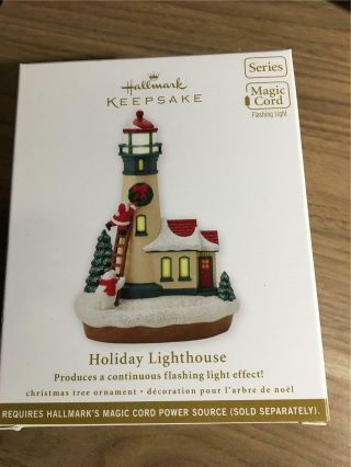Hallmark Keepsake Ornament Mib Holiday Lighthouse 2012 1st Series Magic 1