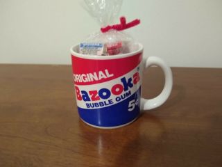 Bazooka Bubble Gum 1988 Vintage Coffee Cup Mug With Gum