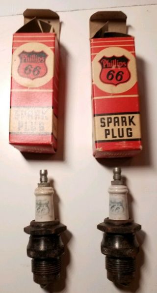 Set Of 2 Nos Phillips 66 Spark Plugs P - 78 - 3