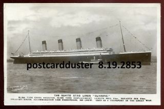 2853 - Steamer Olympic 1910s White Star Line Titanic Sister.  Real Photo Postcard