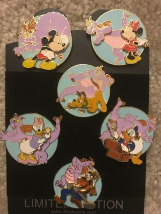 Disney Pin 2002 Celebration Figment Set Le 3500 Mickey Minnie Pluto Daisy Donald