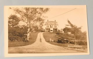 Tiverton Rhode Island Ri Rppc Postcard 1924 - 49 Spring Hill Farm
