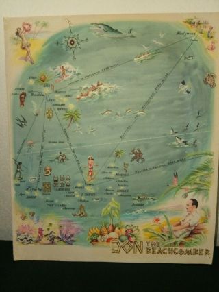 Vintage Don The Beachcomber Menu From 1941