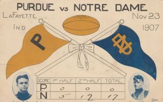 Purdue Vs Notre Dame Football,  Indiana,  1907