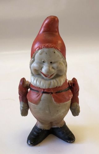 Disney Snow White & The 7 Dwarfs Happy Bisque Figurine Nodder Foreign 5” 1930s