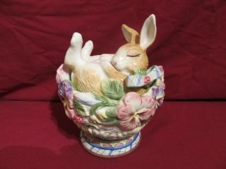 Fitz And Floyd Classics Halcyon Bunny Rabbit Trinket Box