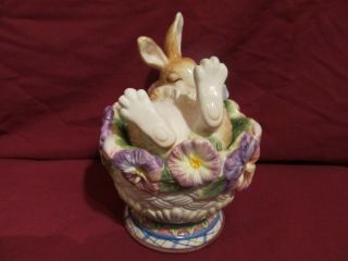 Fitz and Floyd Classics Halcyon Bunny Rabbit Trinket Box 3