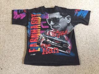 Vintage 90s Dale Earnhardt Racing T Shirt All Over Print Nascar Mens Xl Usa 1997