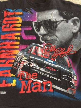 Vintage 90s Dale Earnhardt Racing T Shirt All Over Print Nascar Mens XL USA 1997 2