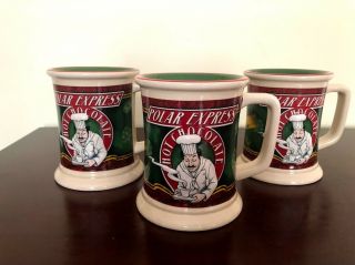 Polar Express Movie Coffee Hot Chocolate Mugs Set Of 3 Christmas Holiday