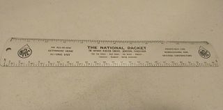 Vintage The National Radiator Co Johnstown Pa Advertising Metal Ruler