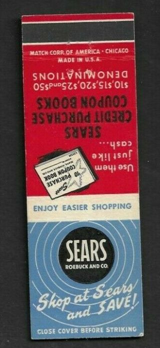 Matchbook Cover Sears Roebuck & Co Credit Coupon Books 2055