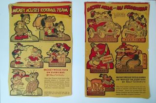 Post Toasties Cereal Box Back Walt Disney Cut - Outs - - Vintage 1930 