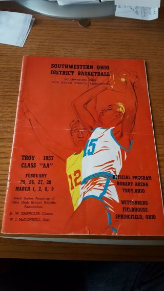 1957 High School Basketball Program Southwestern Ohio Vg,  Troy Wittenberg