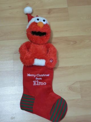 23 " Elmo Animated Singing " Jingle Bells " Christmas Stocking Plush Toy