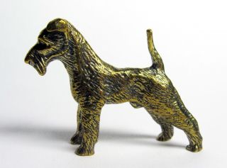 Kerry Blue Terrier - A Miniature Statuette Of Bronze,  Metal Figurine,  Welsh Terrier