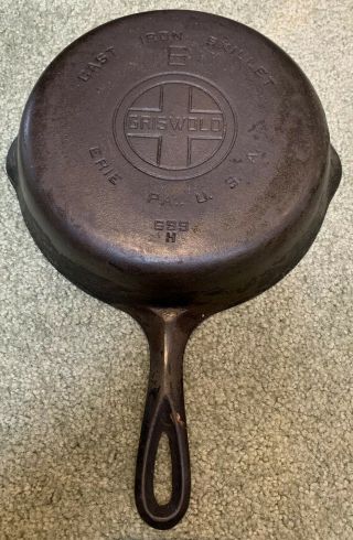 Old 13.  75” Long Griswold Cast Iron Skillet 6 No.  699 H Erie Pa 2 Lbs 13 0z.
