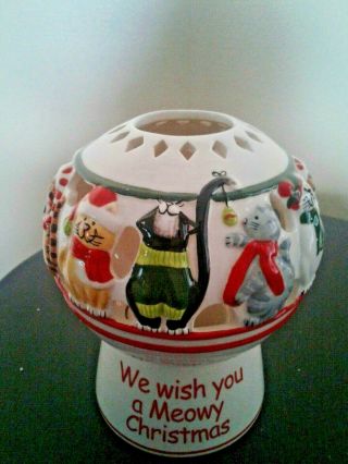 Yankee Candle " We Wish You A Meowy Christmas " Votive Candle Holder