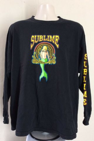 Vtg 2001 Sublime Long Sleeve T - Shirt Black Xl Rock Band Long Beach