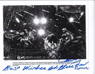 Rp: " Death Cage " Motorcycle Circus Act,  Autographed,  60 - 70s