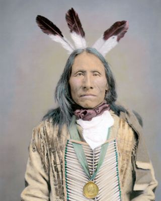 Iron Bear Native American Indian Dakota Sioux 1904 8x10 " Hand Color Tinted Photo