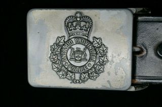 Vintage Canadian Opp Provincial Police Leather Belt & Buckle