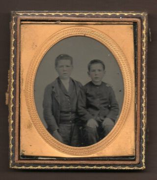 Civil War Era Two Brothers C.  1860 Ambrotype