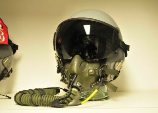 Gentex Hgu - 55/p Flight Helmet Medium With Green Mbu - 12 Long