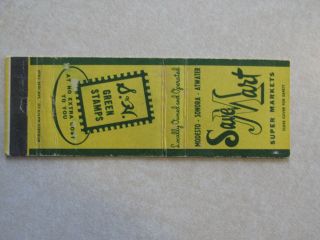 X280 Vintage Matchbook Cover Ca California Save Mart Modesto Sonora Atwater
