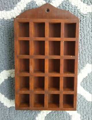 Vintage Wood Thimble Shadow Box 9.  5 " X 5.  5 " Holds Twenty Standard Size Thimbles