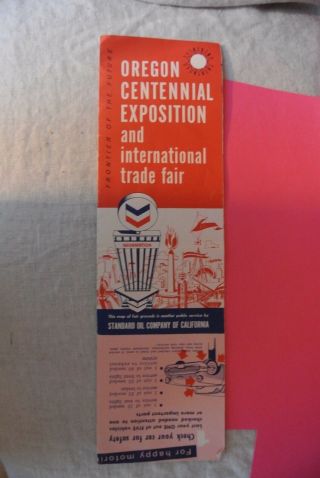 Oregon Centennial Exposition 1959 Fair Grounds Pictorial Map Guide Standard Oil