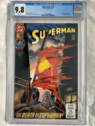 Superman 75 (1993) Cgc 9.  8 - Direct Variant 1st Printing - Doomsday - Death Of
