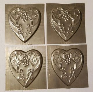Vintage Metal Heart Shaped Candy Mold Set Of 4