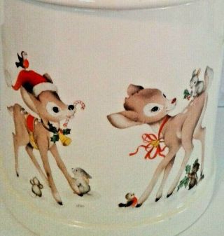 Vintage Christmas Cookie Jar Bambi & Friends Disney Christmas Bambi Holiday Jar